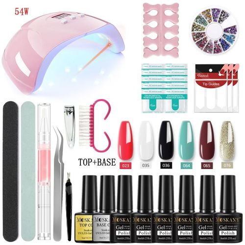 MOSKANY Professional Nail Set Nail Gel Kit With 120W/54W UV Nail Lamp And Nail Drill For All Drying Gel Nail Polish Manicure Set MOSKANY Professional Nail Set Nail Gel Kit With 120W/54W UV Nail Lamp And Nail Drill For All Drying Gel Nail Polish Manicure Set